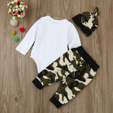 Infant Baby Little Man T-shirt Romper & Camouflage Pants Outfits
